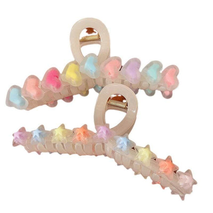 Love Star Hair Clip plastic resin accessory with star and love designs for stylish hairstyles