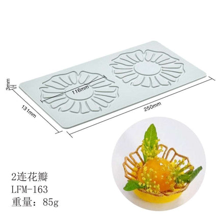 Heart Leaf Lace silicone cake decoration mold with intricate heart leaf and lace patterns for fondant designs