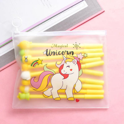 Cute Cartoon Gel Pen Student Stationery Set in Pink