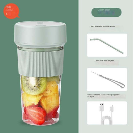 Portable high-speed mini electric juicer cup with 400mL capacity and USB charging for on-the-go blending