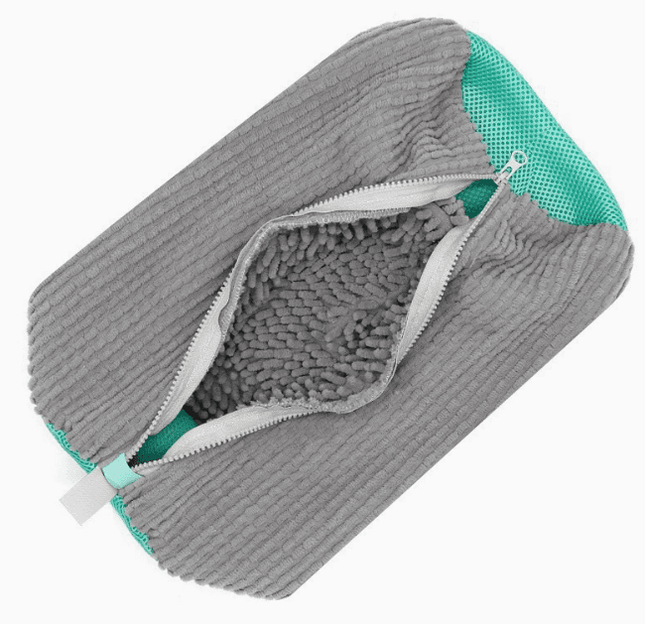 Padded Net Laundry Shoe Protector Bag in mesh design with zipper for safe washing of sneakers and footwear