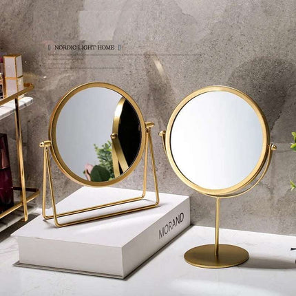 Nordic Portable Large Desktop Makeup Mirror with adjustable tilt and sleek design