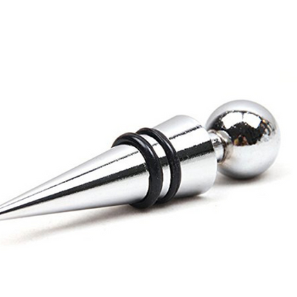 Black round head zinc alloy wine stopper and sealer for preserving red wine bottles