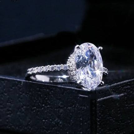 Zircon Platinum Engagement Ring