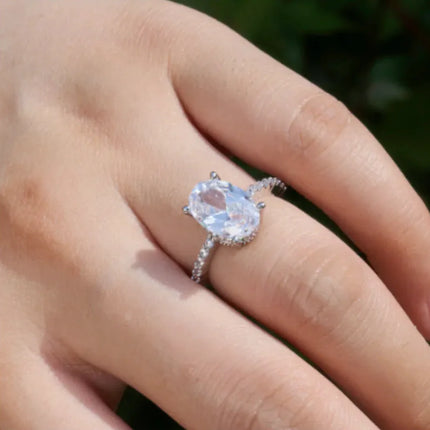 Zircon Platinum Engagement Ring