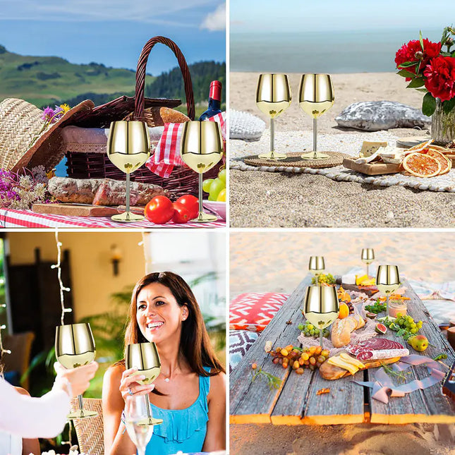 European 304 Single Layer Stainless Steel Wine Glass