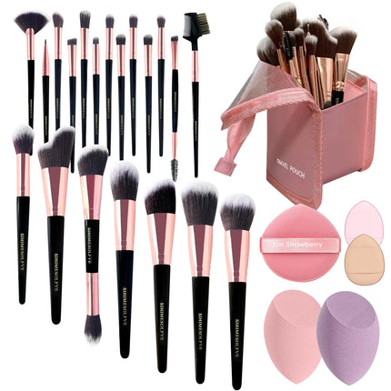 makeup brushes 23Pcs Eye And Face Professional Makeup Brush Set eye makeup brush setbrochas para maquillaje makeup brush cleaner Makeup Brush Bag With Two Mixed Spongesmakeup brush and sponge set