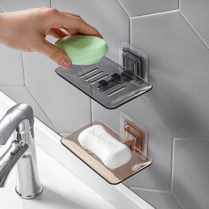 Wall Mounted Double Layer Soap Rack with Adhesive Dish