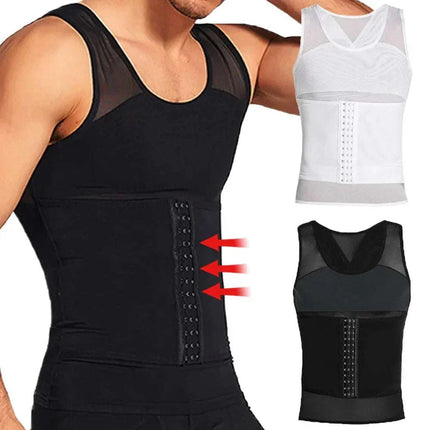 CoreZip™ Trimmer Vest in black, showing thermal neoprene design for intense core sweating and back support during workouts