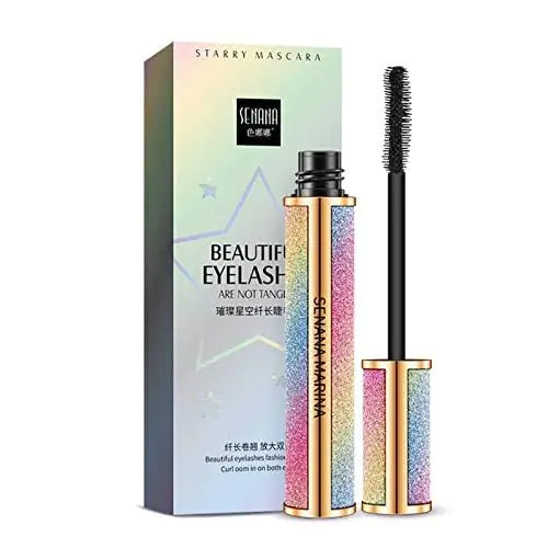 4d Silk Fiber Lash Mascara SENANA MARINA Mascara - Waterproof Mascara - Sky High Mascara Black Volume and Length Lengthening No Clumping (Black 3 Pack)