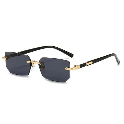 AURA Rimless Rectangle Tinted Shades by DIPU KUMAL lightweight rimless sunglasses with tinted lenses and UV protection
