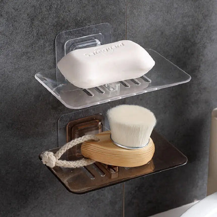 Wall Mounted Double Layer Soap Rack with Adhesive Dish