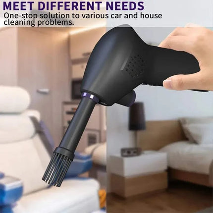Cordless electric air duster with 15000mAh battery and Type-C charging for keyboard cleaning.