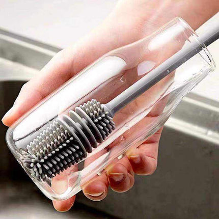 Long handle silicone cup brush for cleaning kitchenware and glassware