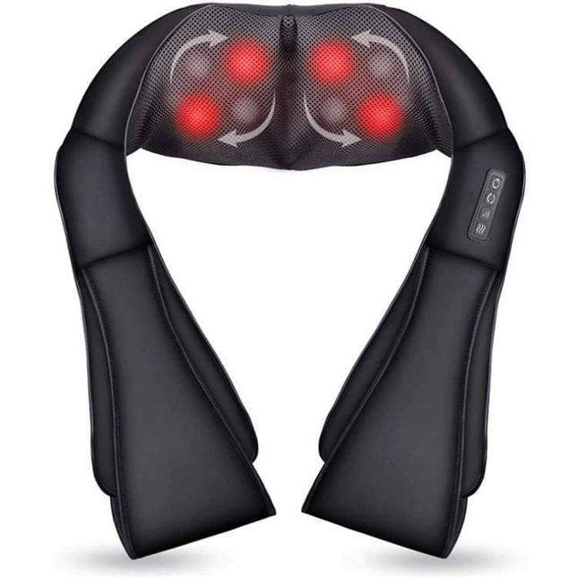 Multifunctional electric neck shoulder massager with infrared heating and carbon fiber massage heads