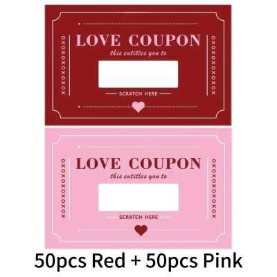 Love Scratch-off Anniversary Voucher with modern art style on paper for birthdays and anniversaries