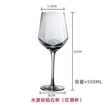 Wholesale Nordic Vintage Hammered Glass Wine Goblet