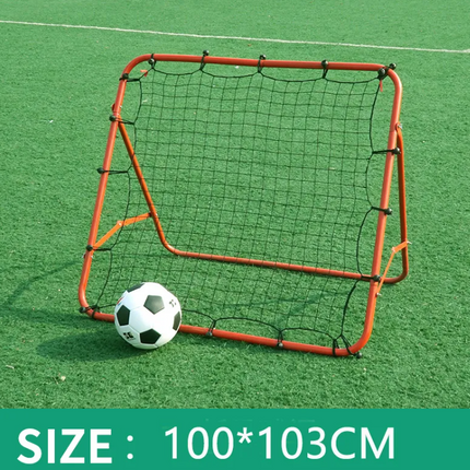 Durable football rebound net with adjustable angle for passing and kicking practice