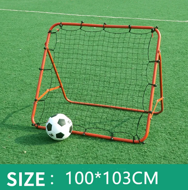 Durable football rebound net with adjustable angle for passing and kicking practice