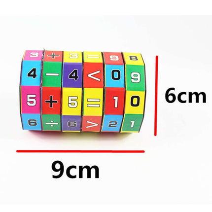 Cylindrical Six-Sided Math Cube for Kids Learning Toy