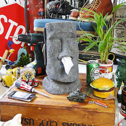 Moai Easter Island Face Tissue Box Holder