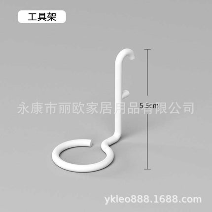 Wall-Mounted Storage Rack with Hooks for Home Use