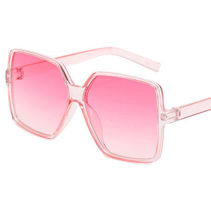 Oversized Black Square Sunglasses for Women with Mirror