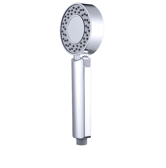 Double-sided spray shower head with massage and detachable features in silver, water-saving design, and adjustable spray modes