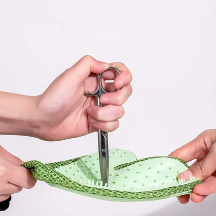 Set of colorful silicone massage gloves designed for pet hair removal and grooming