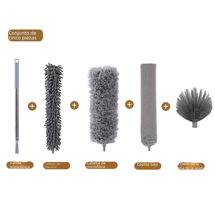 Extendable chicken feather duster with telescopic handle for dust cleaning and removal