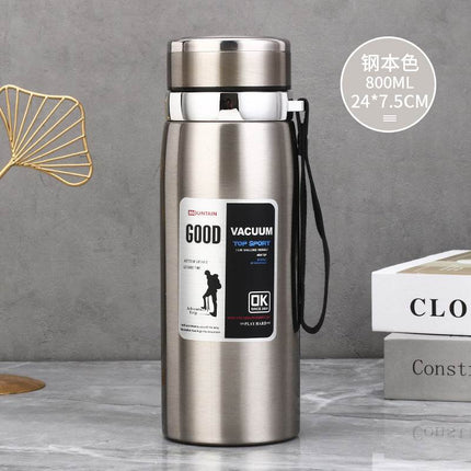 Stainless Steel Insulated Tea Cup 1000ml with vacuum insulation and leak-proof lid for outdoor use