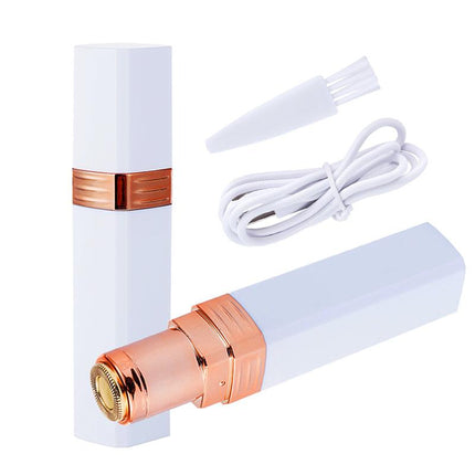 White dry battery lipstick shaving machine for women with compact design for smooth hair removal