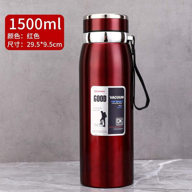 Stainless Steel Insulated Tea Cup 1000ml for outdoors with vacuum insulation and leak-proof lid