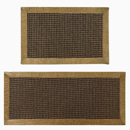 2-pack durable kitchen floor mats non-slip waterproof with weave style design
