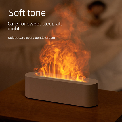 Colorful Flame Aromatherapy Humidifier with vibrant LED flame effect and compact resin design for home use