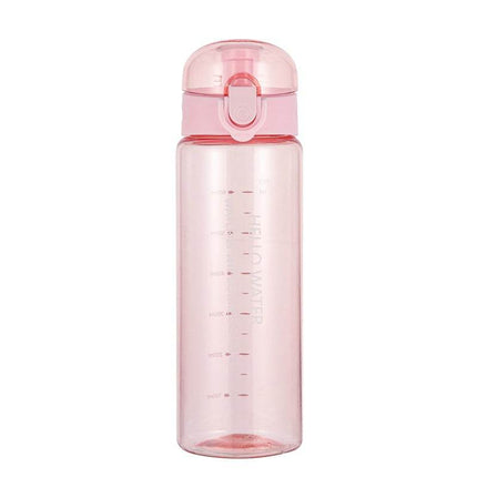 Leakproof portable water bottle with straw in white, pink, and blue colors, 780ml capacity