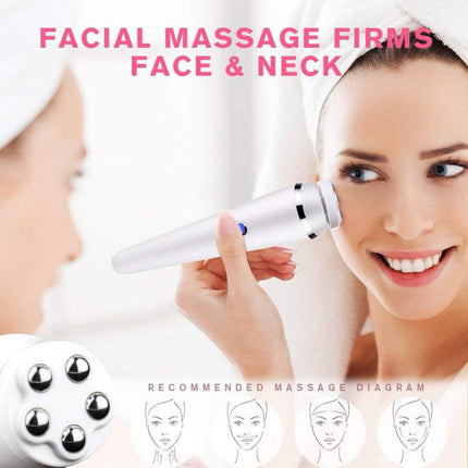 Multifunctional acrylic facial cleansing brush with three brush heads and massage head for deep skin cleansing and facial massage