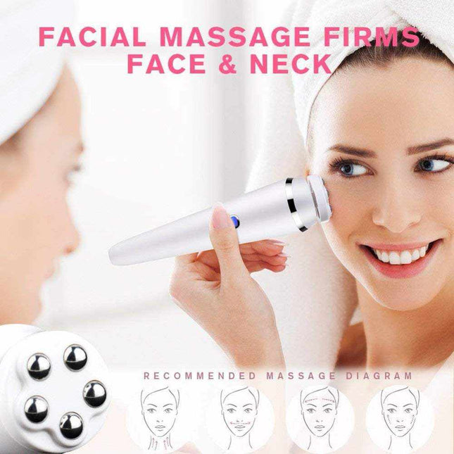 Multifunctional acrylic facial cleansing brush with three brush heads and massage head for deep skin cleansing and facial massage
