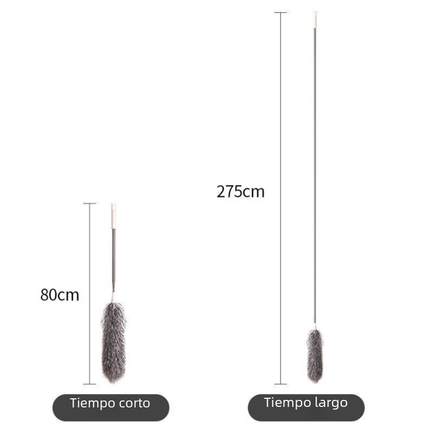 Extendable chicken feather duster with telescopic handle and electrostatic dust collection for cleaning high and hard-to-reach areas