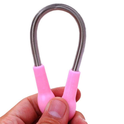 Reusable painless facial hair removal epilator tool in pink and black for smooth skin