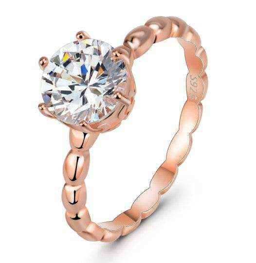 925 sterling silver ring with polished finish and classic design