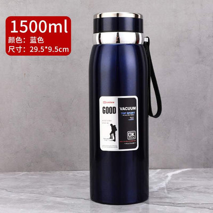 Stainless Steel Insulated Tea Cup 1000ml with leak-proof lid for outdoor use