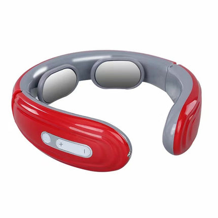 Rechargeable smart neck massager with six massage heads and heat for home use