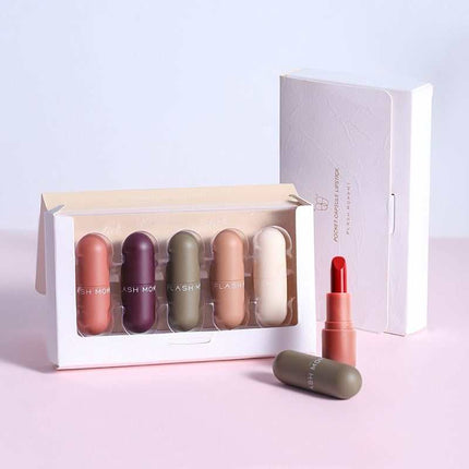Mini Capsule Lipstick with velvet matte texture and lightweight long-lasting moisture