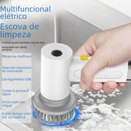 2023 upgraded S2 Electric Cleaning Brush cordless handheld in ivory white for versatile household cleaning tasks