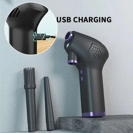 Cordless electric air duster with rechargeable battery and Type-C port for keyboard cleaning
