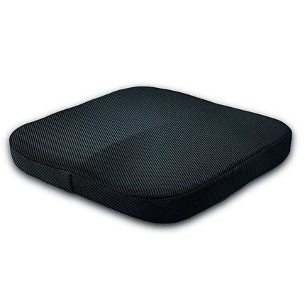 memory foam seat cushion with velvet cover on white background showing slow rebound support and ergonomic design
