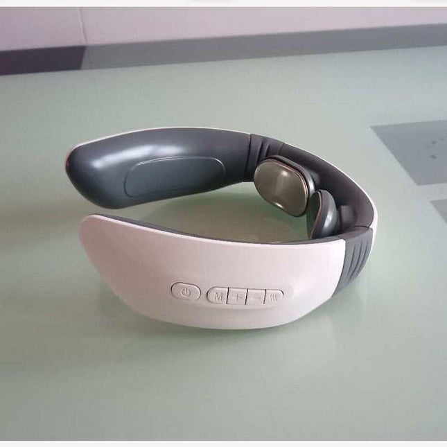 Smart rechargeable neck massager with six massage heads for home use and travel