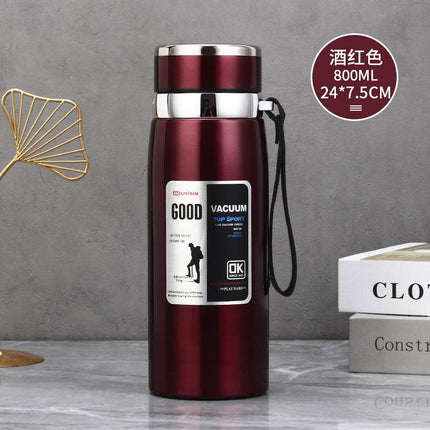 1000ml stainless steel insulated tea cup with vacuum insulation and leak-proof lid for outdoor use