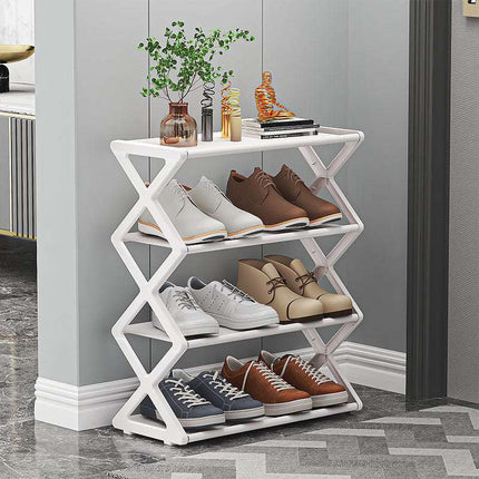 X-Type Multi-Functional Shoe Rack With Two Layers